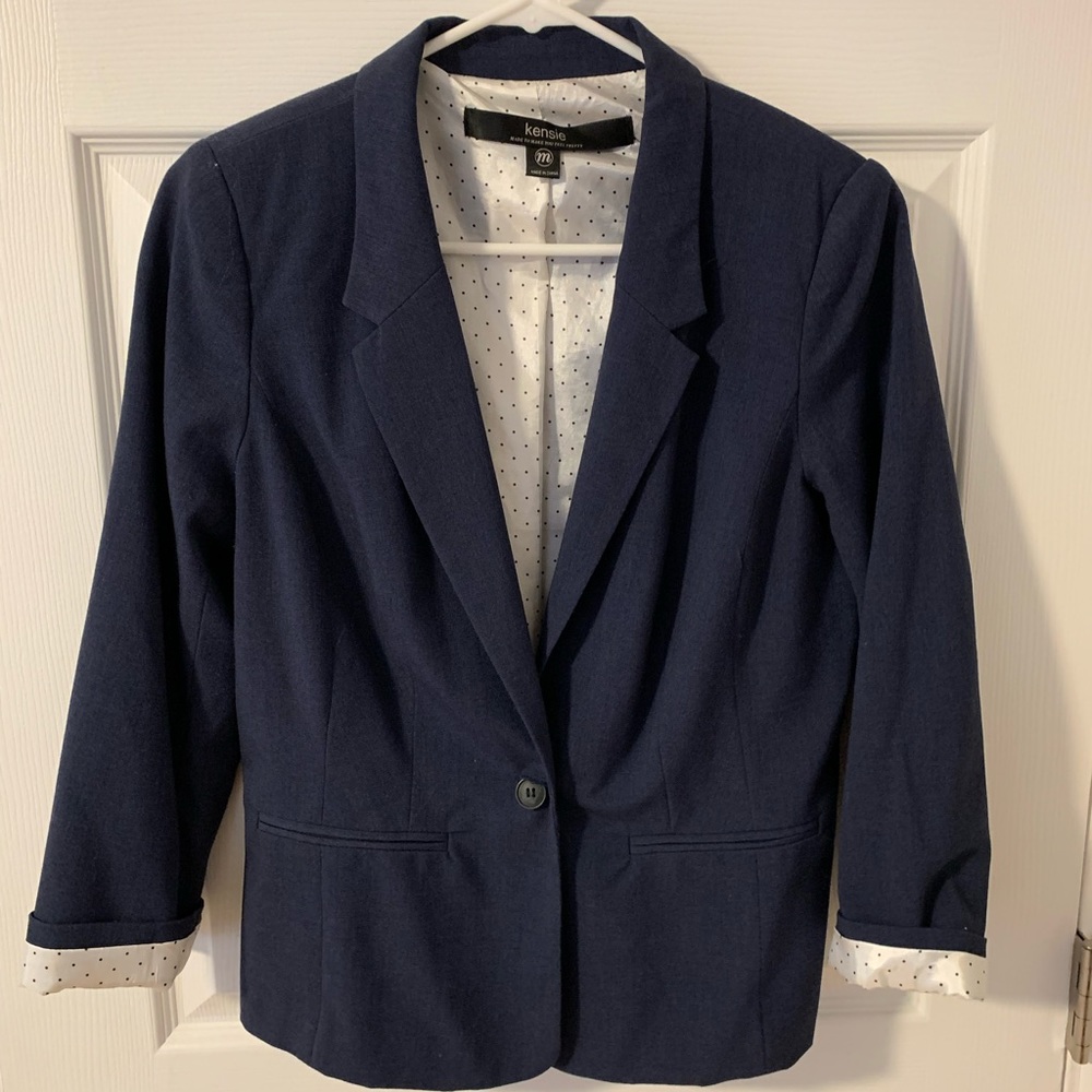 Kensie polka dot lined blazer